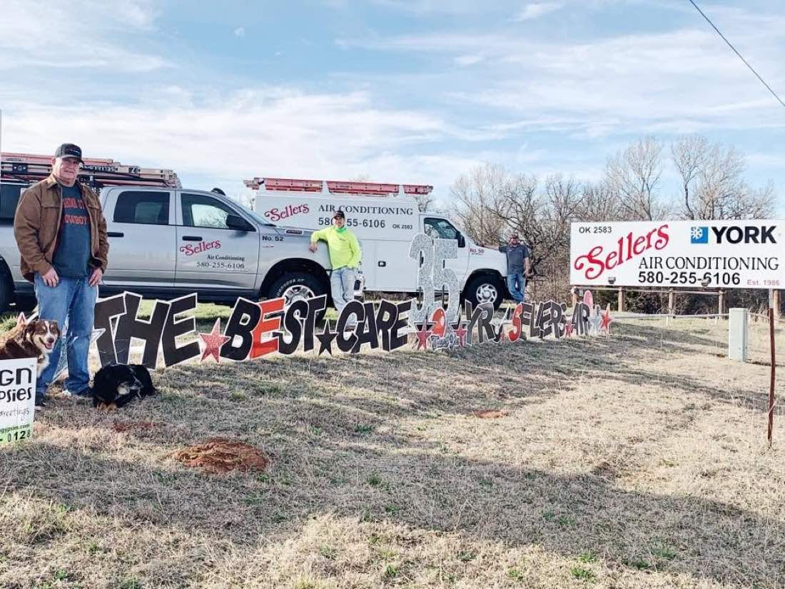 Sellers Air Conditioning service trucks and crew